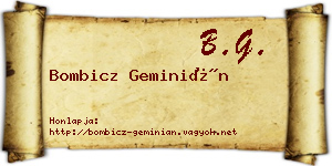Bombicz Geminián névjegykártya